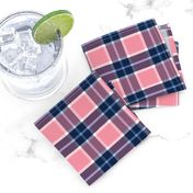 Preppy Pink and Navy Plaid