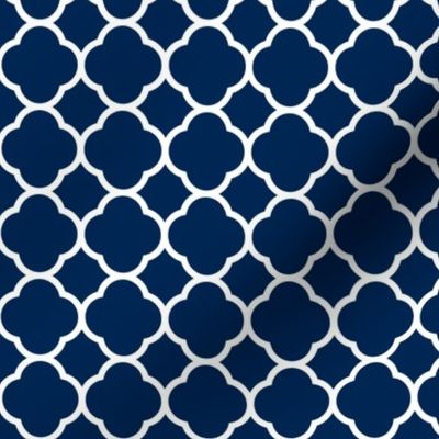 Navy Blue Quatrefoil