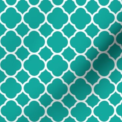 Teal Quatrefoil