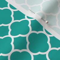 Teal Quatrefoil