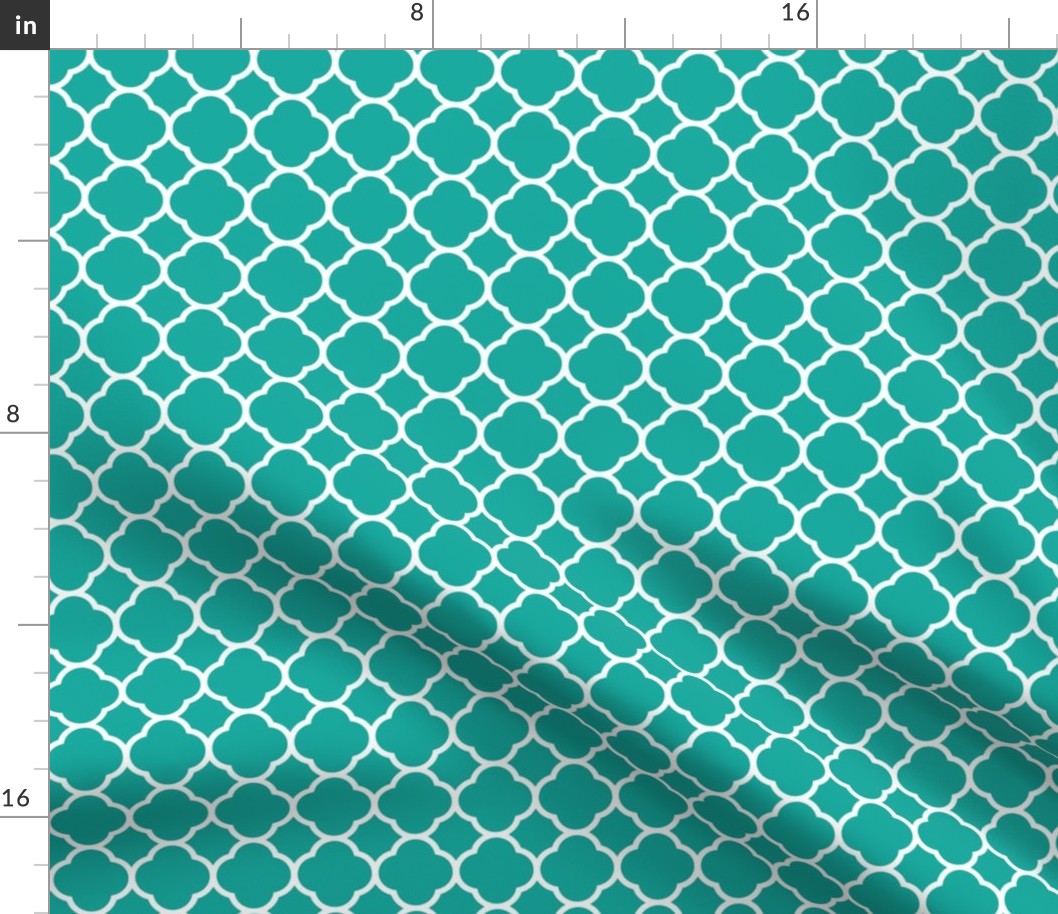 Teal Quatrefoil