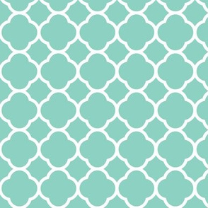 Aqua Quatrefoil