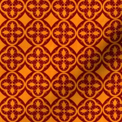 Lion House Quatrefoil Crimson and Gold