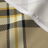 Gift Ribbon Plaid in Beige Gold and Pale Cream Turned 45 Degrees