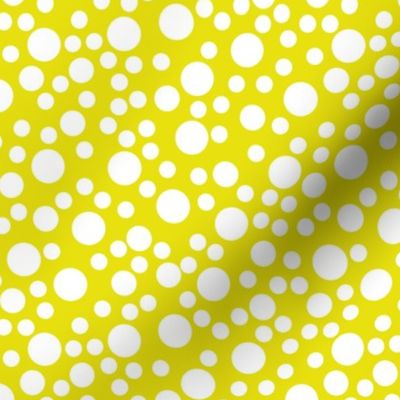 Lotsa Dots Simply Polka Dots, White on Yellow