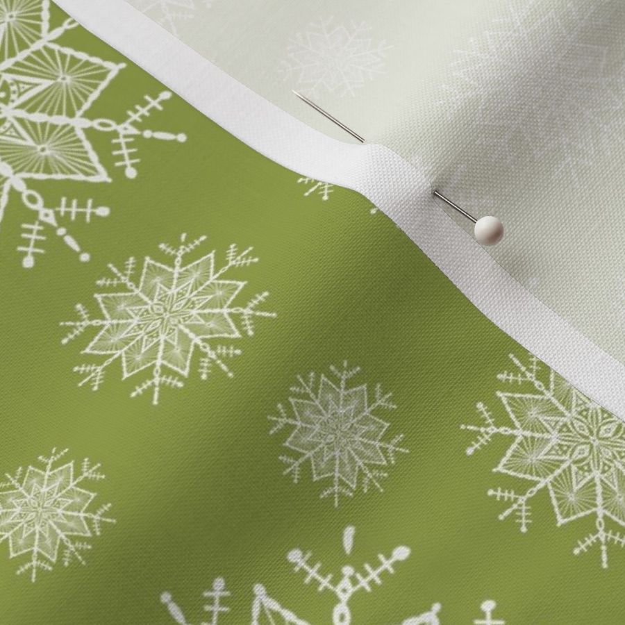 Light Green Snowflakes Meduim