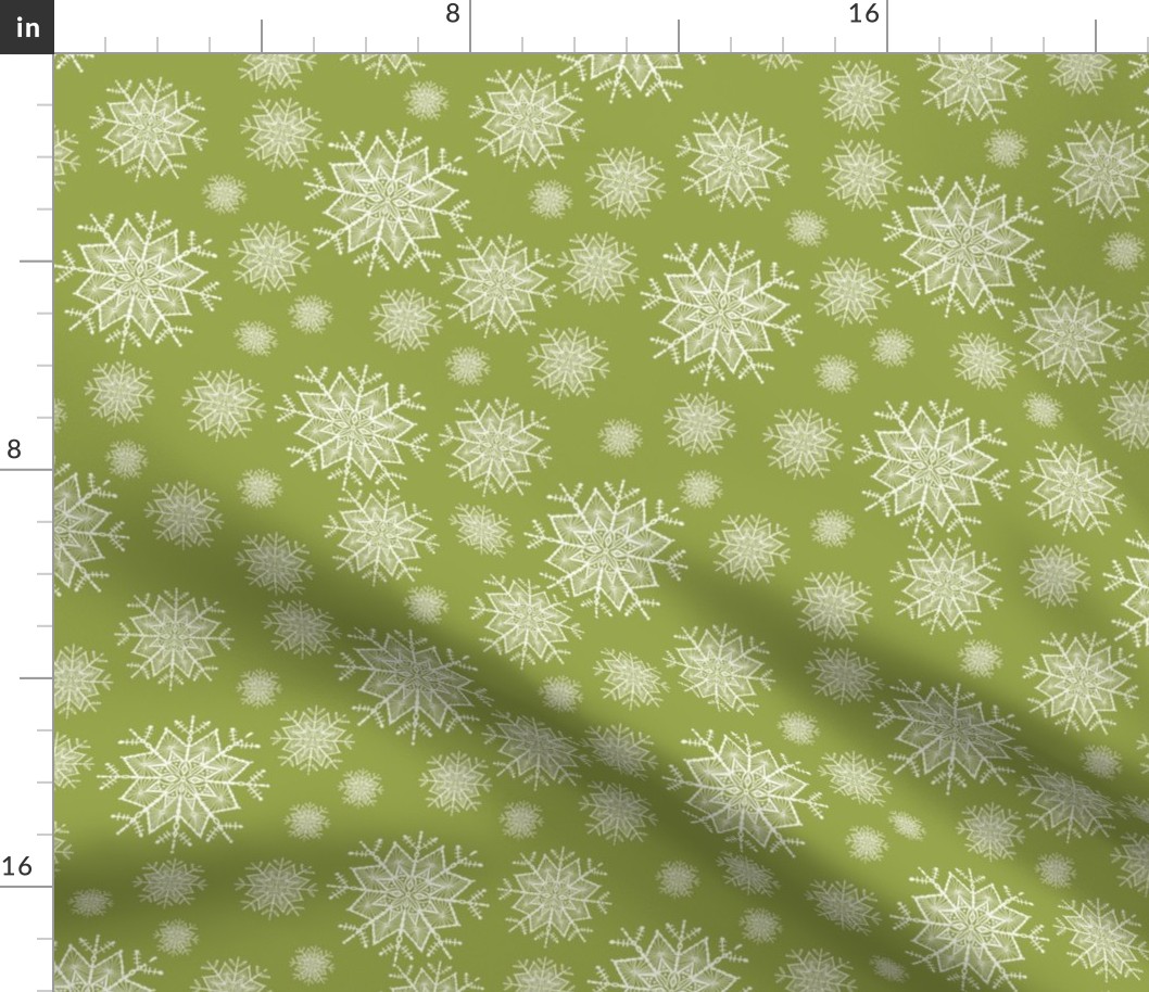 Light Green Snowflakes Meduim