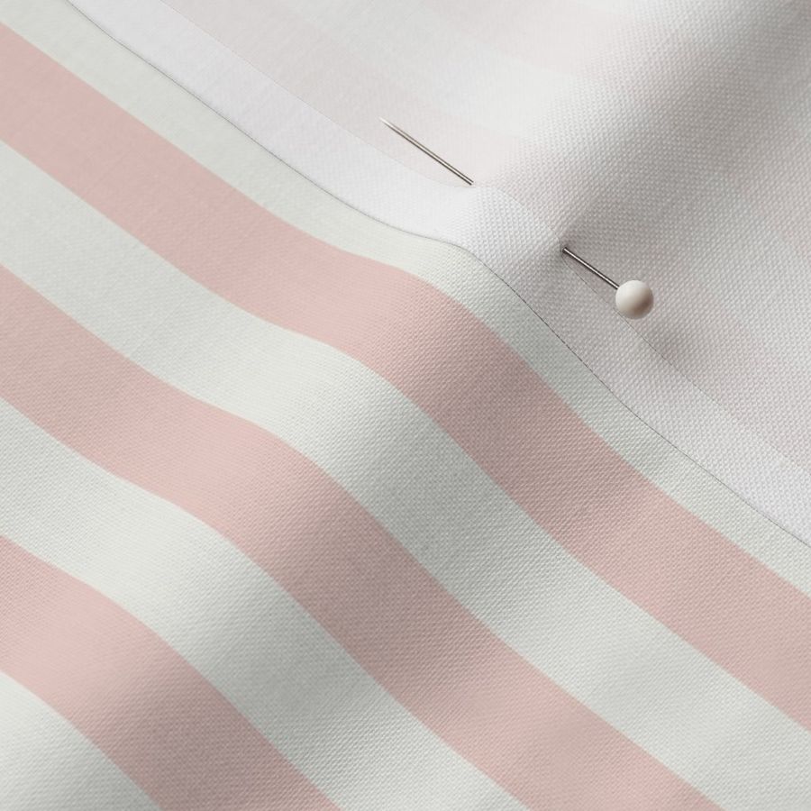 S - Half inch - Rose and white Vertical Cabana Nautical Stripes