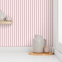 S - Half inch - Light Pink and white Vertical Cabana Nautical Stripes