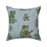 Cute Funny Frogs Playing Musical Instruments - Hand Drawn - Muted Notes (L)