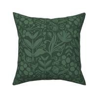 Maximalist Scandinavian Folk Flower Botanical Blooms Sage Green