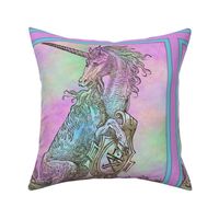 16th Century Unicorn Rainbows Framed - Pillow