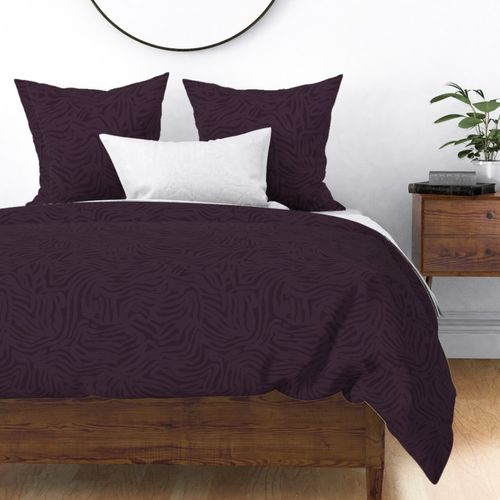 Natural flow - Hand Painted Organic Lines Squiggles Dark Plum Gothic