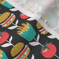 My Hunger Grows - Fast Food Conversational Stripe Black Small