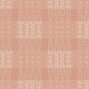 Pink and Ivory Plaid Large