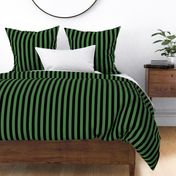 Black and Dark Dusty Green 1-inch stripes (#4e8046 )