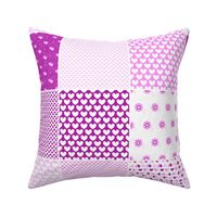 FAUX QUILTY HEARTS - FUCHSIA.PINK.BABY PINK