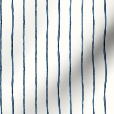 Blue Stripes On Eggshell White