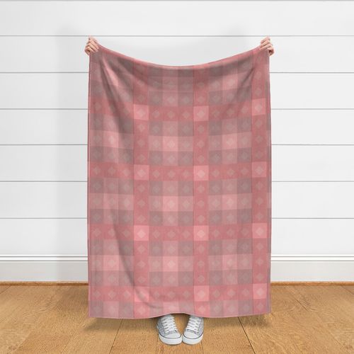 Rustic Bohemian Large Pink Woven Plaid