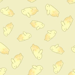 Cute Bunnies with yellow background