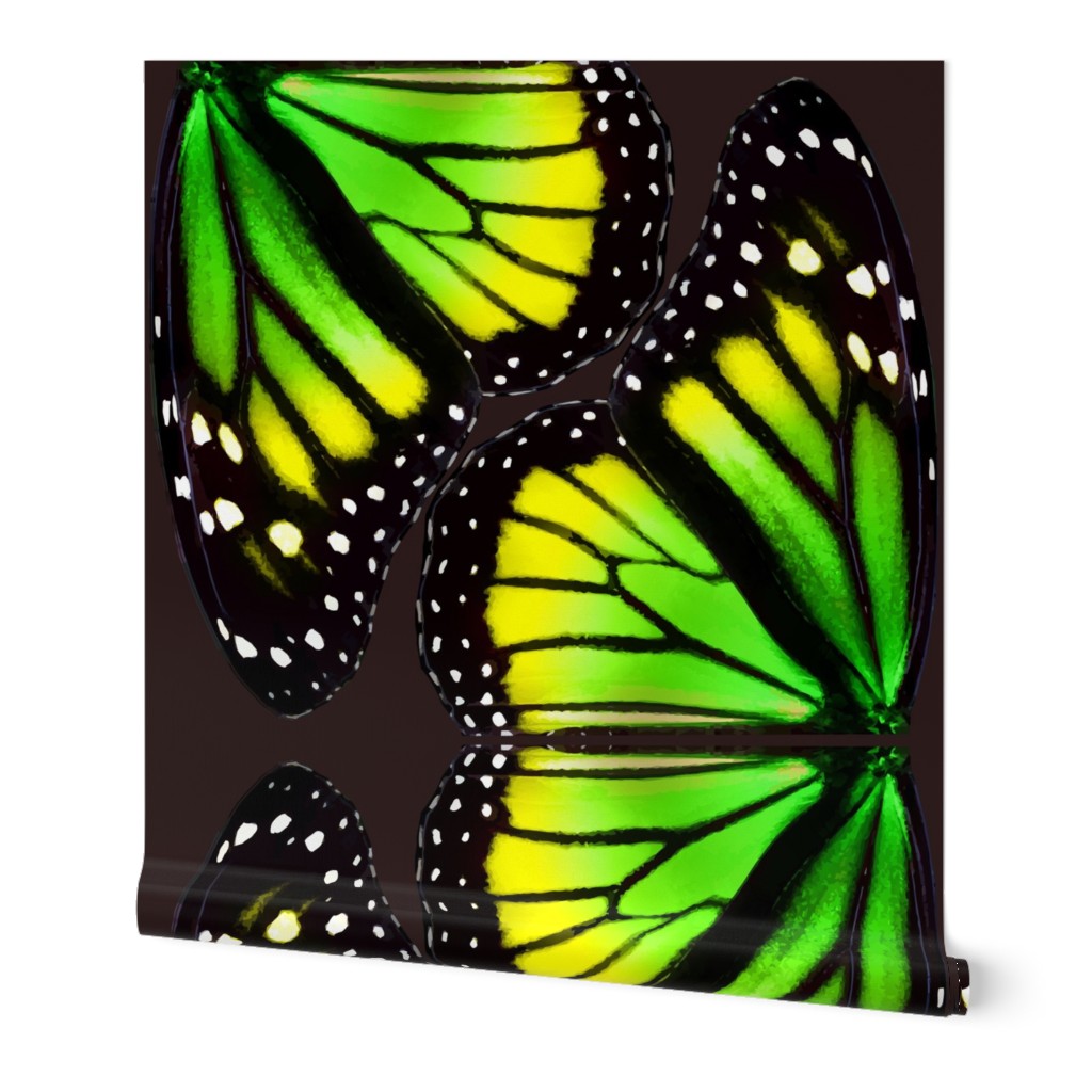 Green-Yellow Gradient Monarch Butterfly Wings