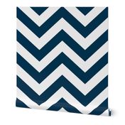 Large scale Navy and White Chevron 