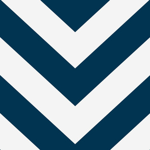 Large scale Navy and White Chevron 