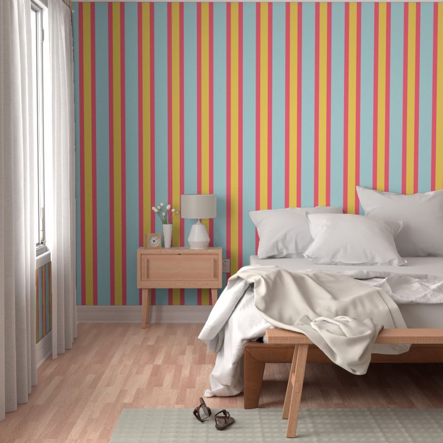 OUTLINED STRIPES (jumbo) - Colorful Vertical Lines on Coordinating Basic