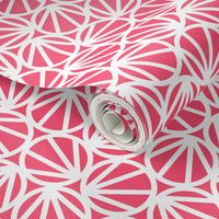 Mari - Geometric Circles - Coral, White Line - Large Scale