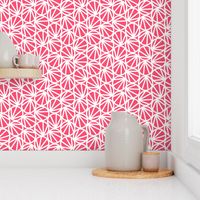 Mari - Geometric Circles - Coral, White Line - Large Scale