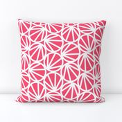 Mari - Geometric Circles - Coral, White Line - Large Scale