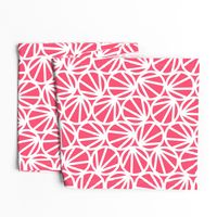 Mari - Geometric Circles - Coral, White Line - Large Scale