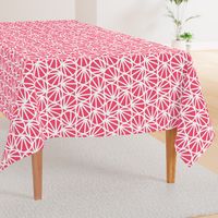 Mari - Geometric Circles - Coral, White Line - Large Scale