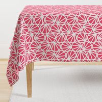 Mari - Geometric Circles - Coral, White Line - Large Scale