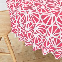 Mari - Geometric Circles - Coral, White Line - Large Scale