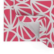 Mari - Geometric Circles - Coral, White Line - Large Scale