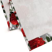 Redoute' Roses ~ Red and Grey