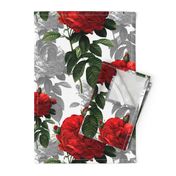 Redoute' Roses ~ Red and Grey