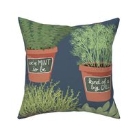 Punny Herbs - Midnight Blue - Large Version