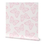 Pale Pink Butterflies - Pale White Feminine Cute Girlhood Coquette Aesthetic - Jumbo