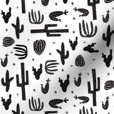 cactus black and white