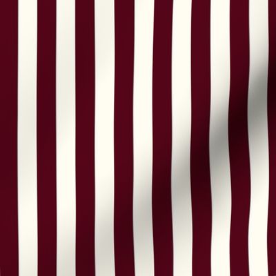 Small Cabana stripe - Burgundy Red and cream white - Candy stripe - Awning stripes - nautical - Striped wallpaper - resort coastal sunbrella tiki vertical red stripe