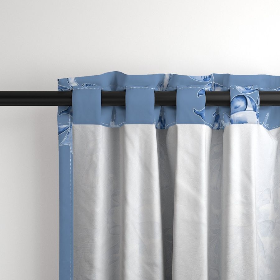 Phoebe's Ribbon Trellis - Blue on Chambray Blue