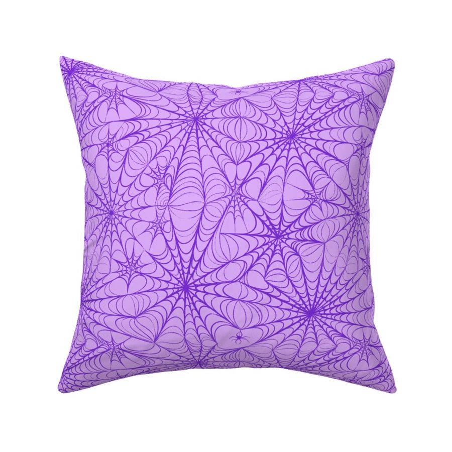 Whimsical Halloween Spider Webs Lilac Plum Purple Pastel Goth Cobweb