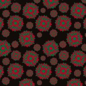 Red and Green Christmas Ornaments On Black