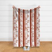 Red Toile Greyhound border panel