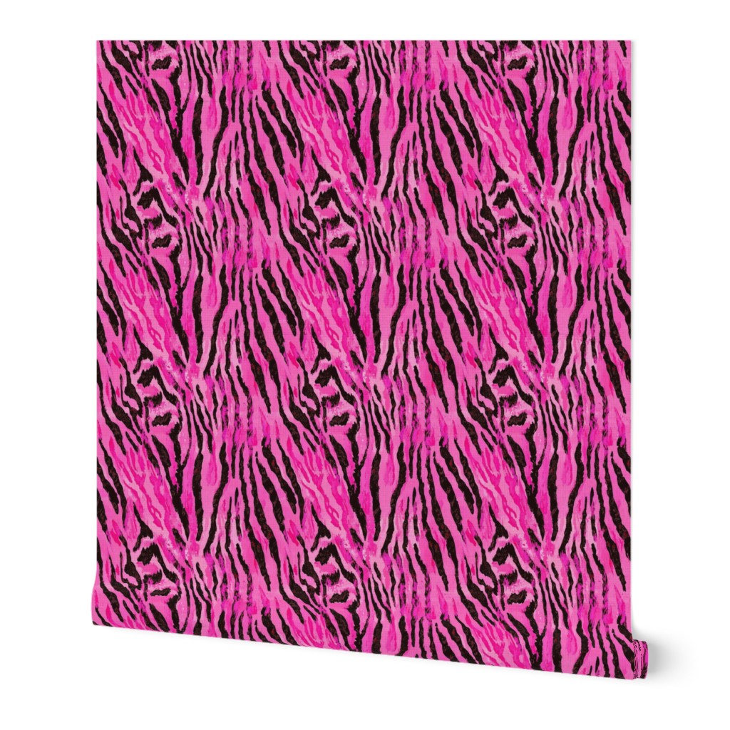 Hot Pink Tigers Print Barbie Hyper Pink Zebra Animal Print Y2K Gyaru