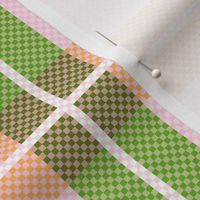 Preppy Plaid - Green Pink and Peach Shades - Medium - Eva Matise