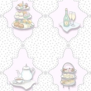 Dainty Afternoon Tea Damask Baby Pink