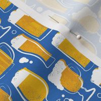 Tiny - Cheers - cobalt blue beer drink conversational wallpaper home decor